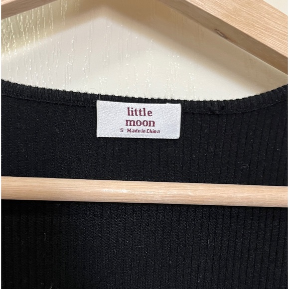 Little moon black tie front long sleeve - Picture 3 of 8